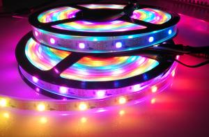 China Addressable WS2812B 5050 RGB LED Strip 5M 150Leds Individual White PCB factory