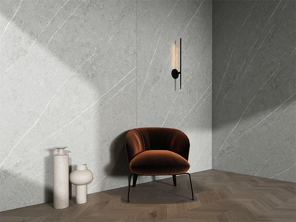 Grey Matt 1600x3200mm Antibacterial Floor Sintered Stone Slabs For Living Room