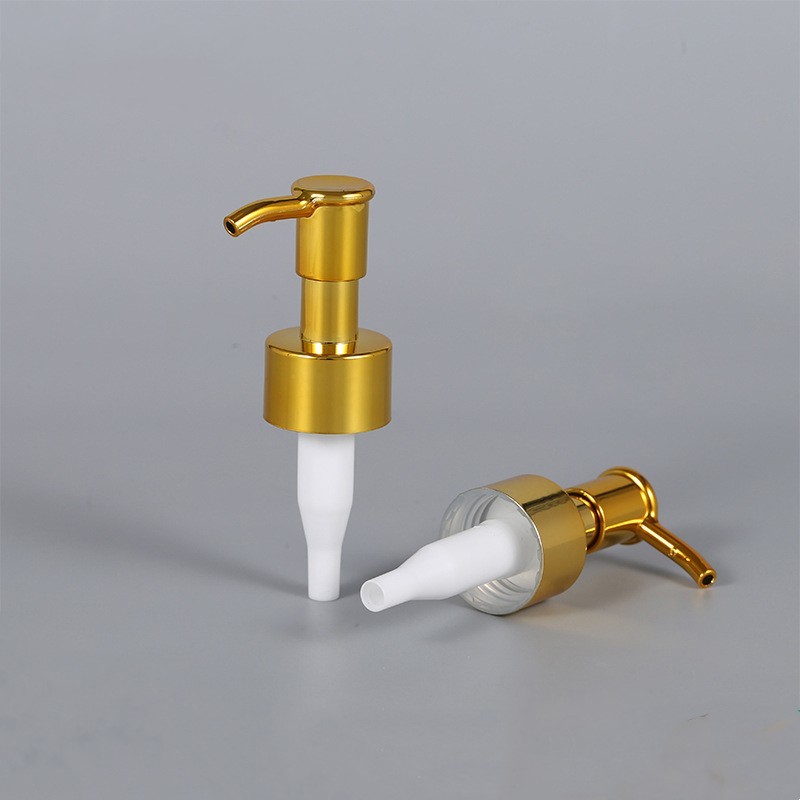 Customized Screw Lock Lotion Dispenser Pump 24 / 410 Gold Shampoo Soap For Bottles