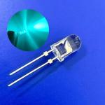 5mm 45deg 500nm Bluish Green Color 15000mcd Stopper Pins Clear Round Head F5