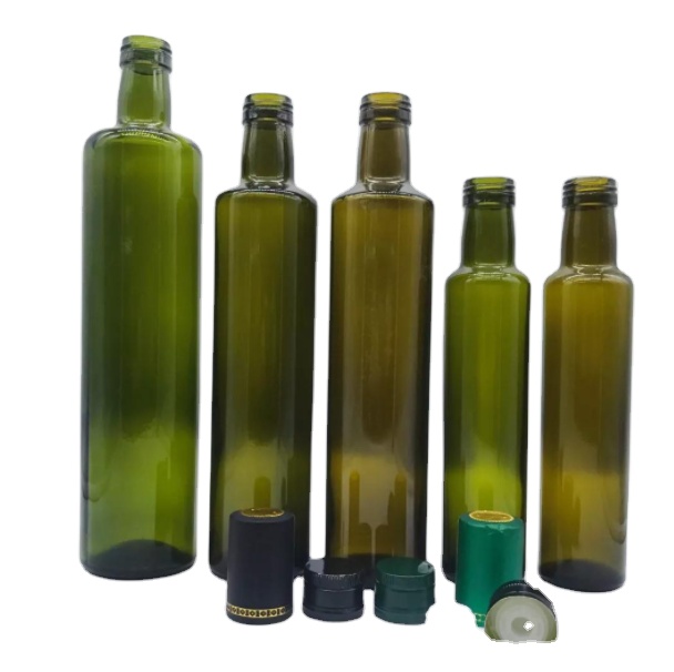 Healthy Lead Free Glass 1000ml 500ml 250ml Empty Oil Bottle with Kitchen Shrink Cap