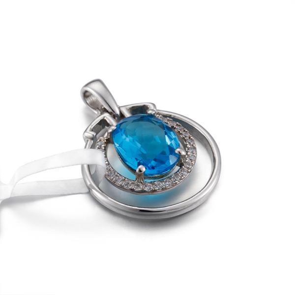 1.69g Best Friend Sterling Silver Friendship Pendants Double Circles Sapphire