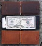 Minimalist Stylish Leather Wallet / Money Clip Wallet With Front Pocket
