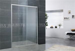 China Adjustable Bright Silver Sliding Shower Screens Aluminum Alloy Without Wall Profiles factory