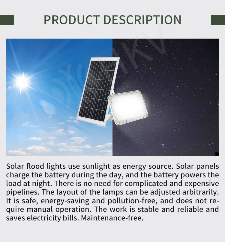 IP65 Waterproof LED Solar Powered Floodlight White Outdoor Security Lights For Home