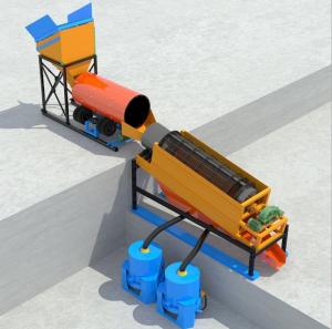 China Portable Trailer Mounted Diesel Engine Mobile Alluvial Gold Trommel Screen Plant Machine factory