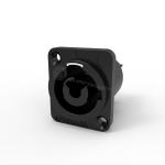 Ip65 3 Pin Female Waterproof Power Connector Black Output Outdoor Powercon