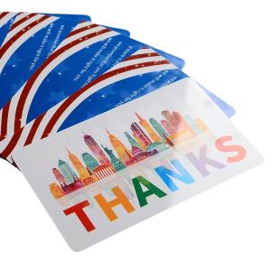 China After-sales service card thank-you card 4 colors CYMK offset printing Matte Glossy Frosted Custom Logo Gift card factory