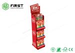 Full Color Printed Paper Cardboard Snacks Floor Display For Supermarket