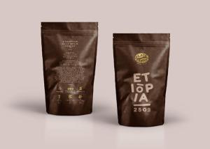 China 120 Micron Personalized Kraft Coffee Bags , Recycle 4 Oz / 2 Oz Coffee Bags factory