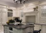 Handmade Carved Solid Wood Kitchen Cabinets Above Breakfast Bar Decoration Line