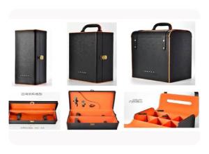 China MDF Material Wooden Wine Box Full Color Printing With Metal Acessories factory