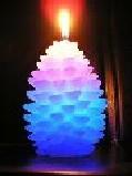China 5.2X6.5cm pineball LED color changing candle pure paraffin wax material factory