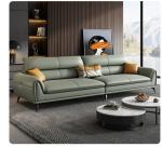 Rectangle Luxury Living Room Furniture Grey Italian Style Leather Sofa 3.4x0.95m