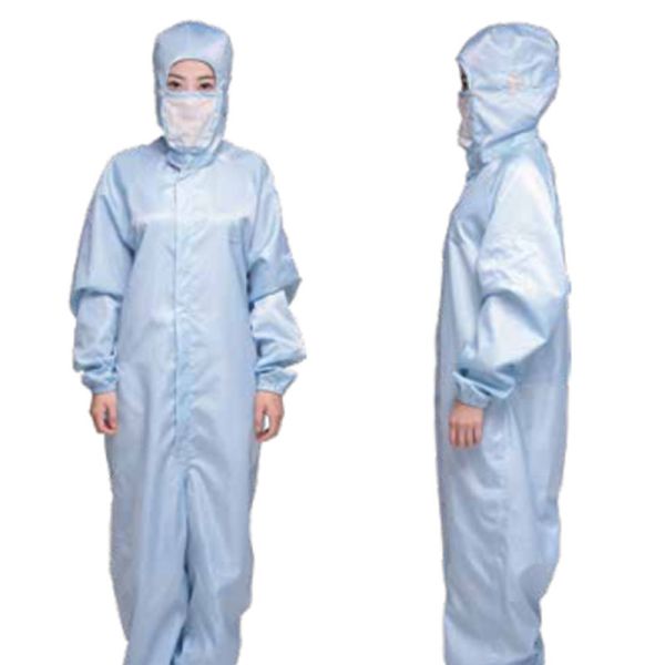 China 98% Conductive PE SMS Dust Free ESD Cleanroom Coverall factory