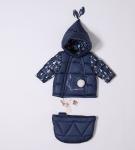 Bilemi Baby Rabbit DarkBlue Patchwork Soft Solid Warmest Parka Windbreaker Zip