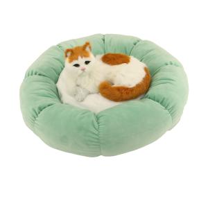 China Soft Comfortable Pet Bed 60cm 70cm Suede Canvas Dog Bed Cozy Calming Cat Bed 40CM 55CM factory