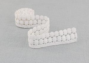 China White Guipure Embroidered Lace Trim Organic Swiss Cotton Lace Trim For Camisole factory