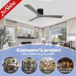 1stshine Hotel Ceiling Fan with Remote Control and Low Voltage Solid Wood Blades