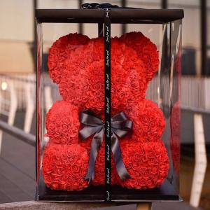 China Easter Gift Rose Bunny Wholesale PE Roses Bear with More Colors Bear Roses for Christmas Gift factory