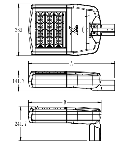 Die Casting Aluminum IP65 Waterproof Outdoor LED Street Light 70 Ra 5 200W/250W/300W/350W