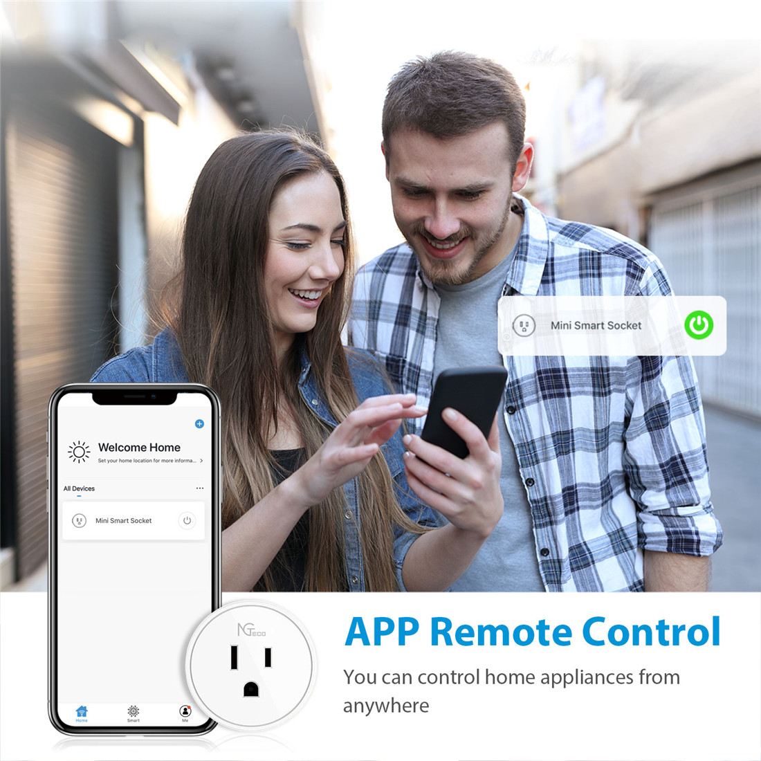 NGTeco Wi-Fi Smart Plug - Work with Alexa, Google Home Assistant