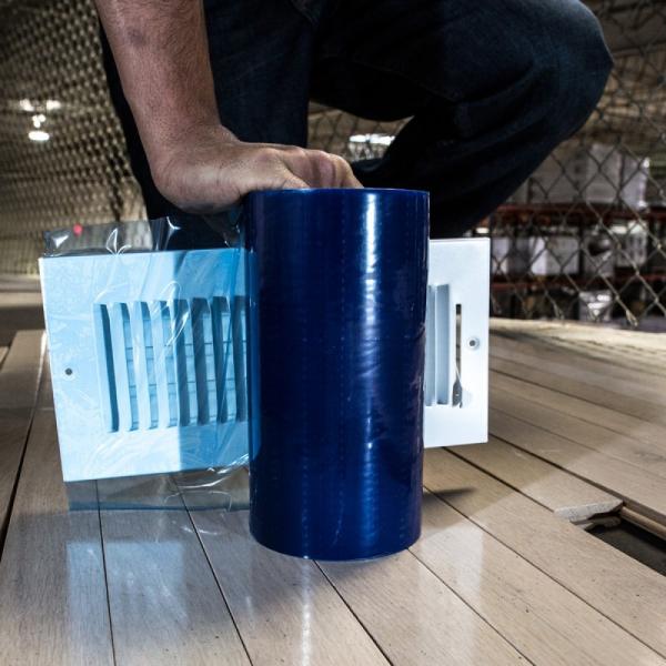Temporary Surface Shield Film Blue Tint Color Duct Protection Film PE HVAC Duct