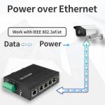 Unmanaged Poe Switch 5 Port Industrial Din Rail Poe Switch Poe Passthrough