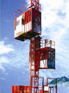 China Customized Color Construction Material Hoists , Construction Elevator With 36m / Min To 96m / Min Speed factory