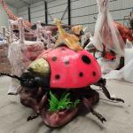 Theme Park Realistic Animatronic Ladybug Model Natural Color