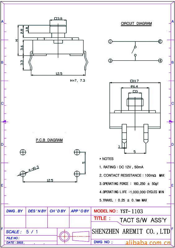 DIP Tact Switch