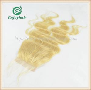 China Lace top closure 4''x4'' ,malaysian virgin hair 613# color curly 10''-24''length hairpiece factory