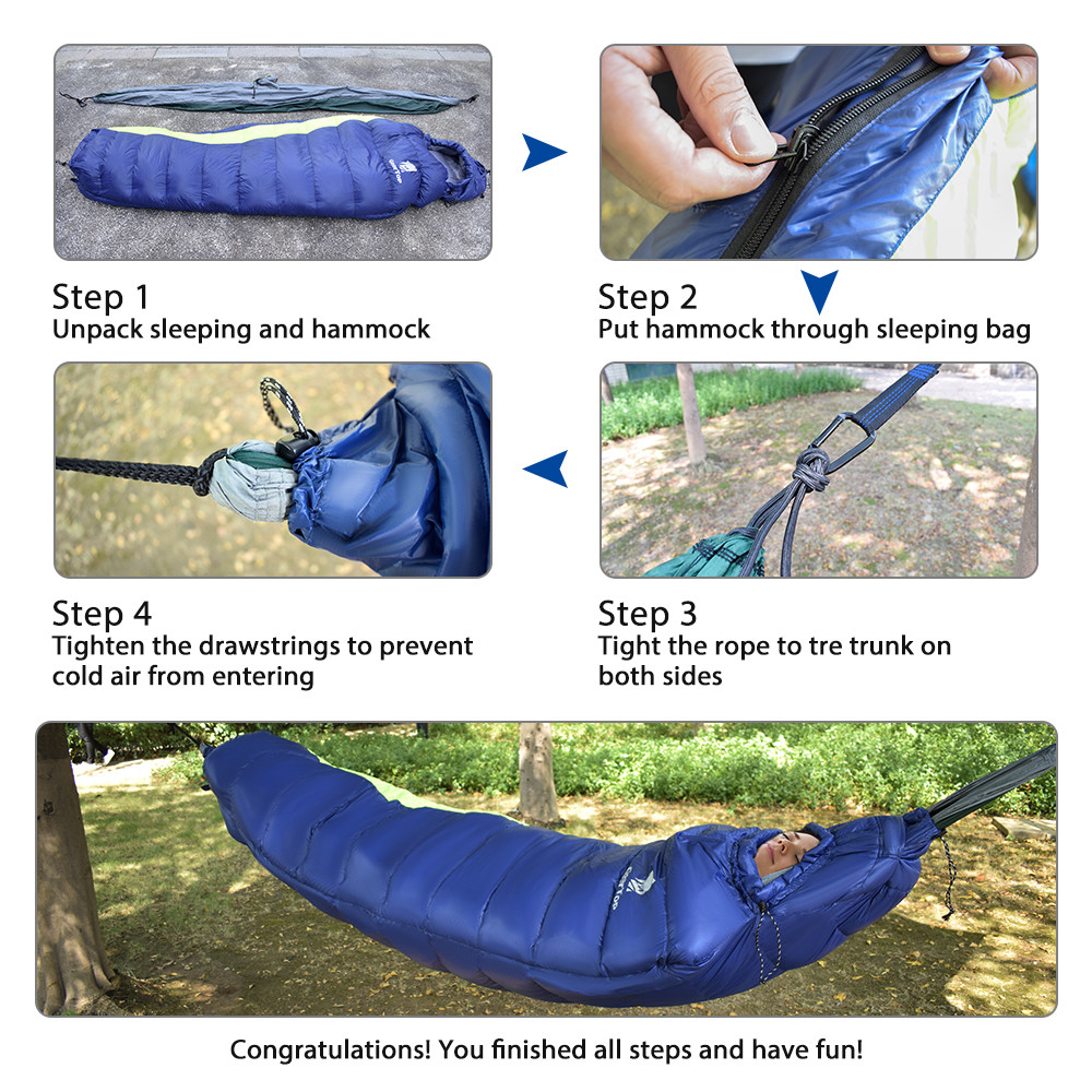 Good Ventilation 38*24cm Folding Camp Hammock For 1 Person