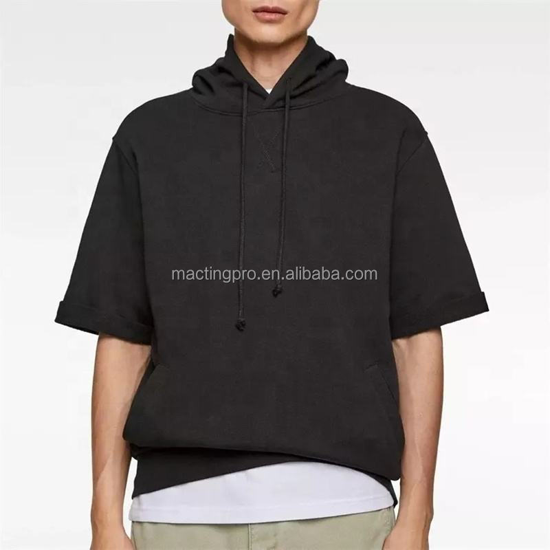 Cotton French Terry Men'S Oversized T Shirt Blanks Drop Shoulder Hoodie In Colorful Fabric