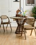 Stylish Morden Dining Fruniture Wooden Chair with Durable Rattan Seat and Back