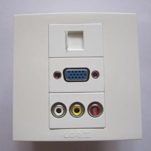 China Hot Selling RJ45 VGA RCA Video Audio Socket Panel 86x86mm Size For Home Offfice factory