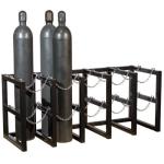 Outdoor 2 Cylinder O2 Tank Rack Metal Fab Products Black