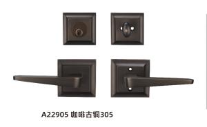 China Office Square Front Door Handle 38mm OEM Entry Lever Door Handle Set factory