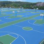 Basketball Court Water Solubility Fadeless PU Sports Flooring Waterproof