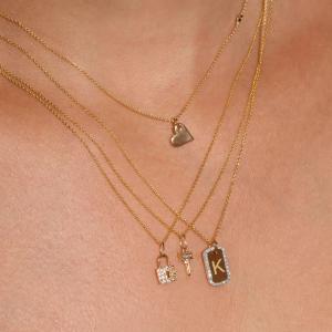 925 Sterling Silver Gold Rhodium Plated Zircon Engraved Necklace