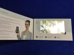 China Customized paper video brochure Style and advertising/product lanch 7inch LCD screen Digital video marketing cards factory
