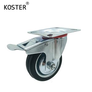 Customization 3inch 4inch 5inch Black Rubber Furniture Industry Trolley Barrow