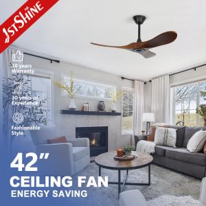 China Featured Function Ceiling Fan 42 Inches with Three Solid Wooden Blades and DC Motor factory