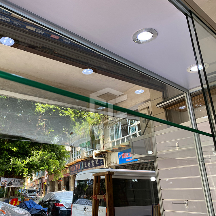 ODM Aluminum Frame Wall Glass Case 47*17.7 Full Vision Showcase