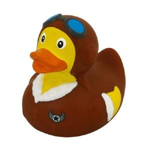 China ISO certificated Weighted Brown Aviator Rubber Duck With Sunglasses Promotional Gift factory