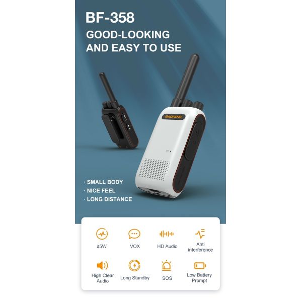 Baofeng BF-358 UHF Handheld Walkie Talkie with VOX and SOS