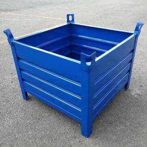 China Customizable Space Saving Steel Pallet Box Heavy Duty Nestable Storage Box factory