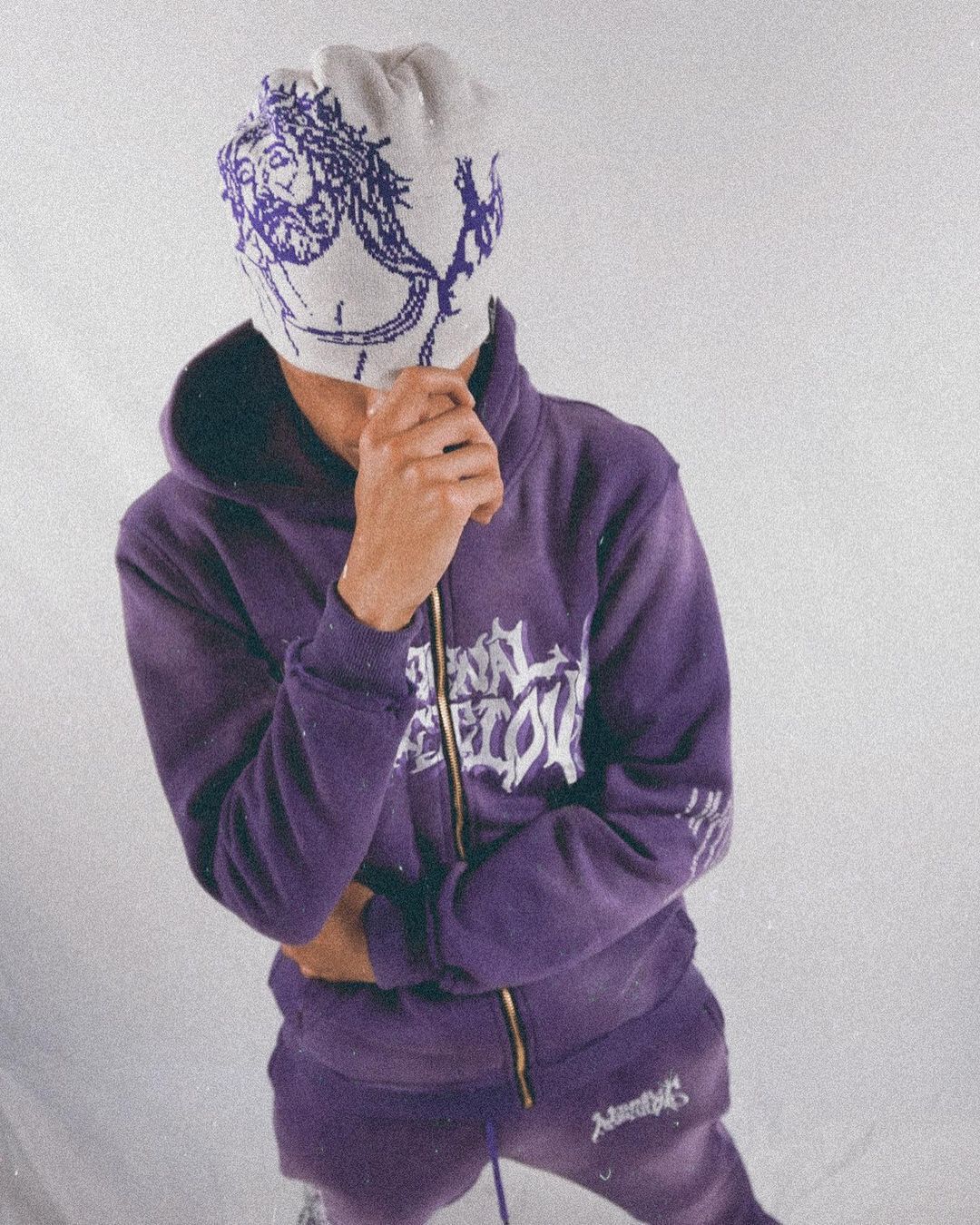 Customized Streetwear Zipper Zip Up Hoodies and Flared Sweatpants Set in Vintage Style