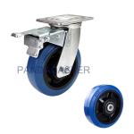 Rubber Heavy Duty Casters 280KG Zinc Plated Finish With Total Brake Device