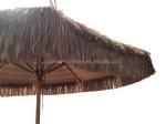 9 ft synthetic thatch beach umbrella 8 ribs plastic Thatched Tiki umbrella sand